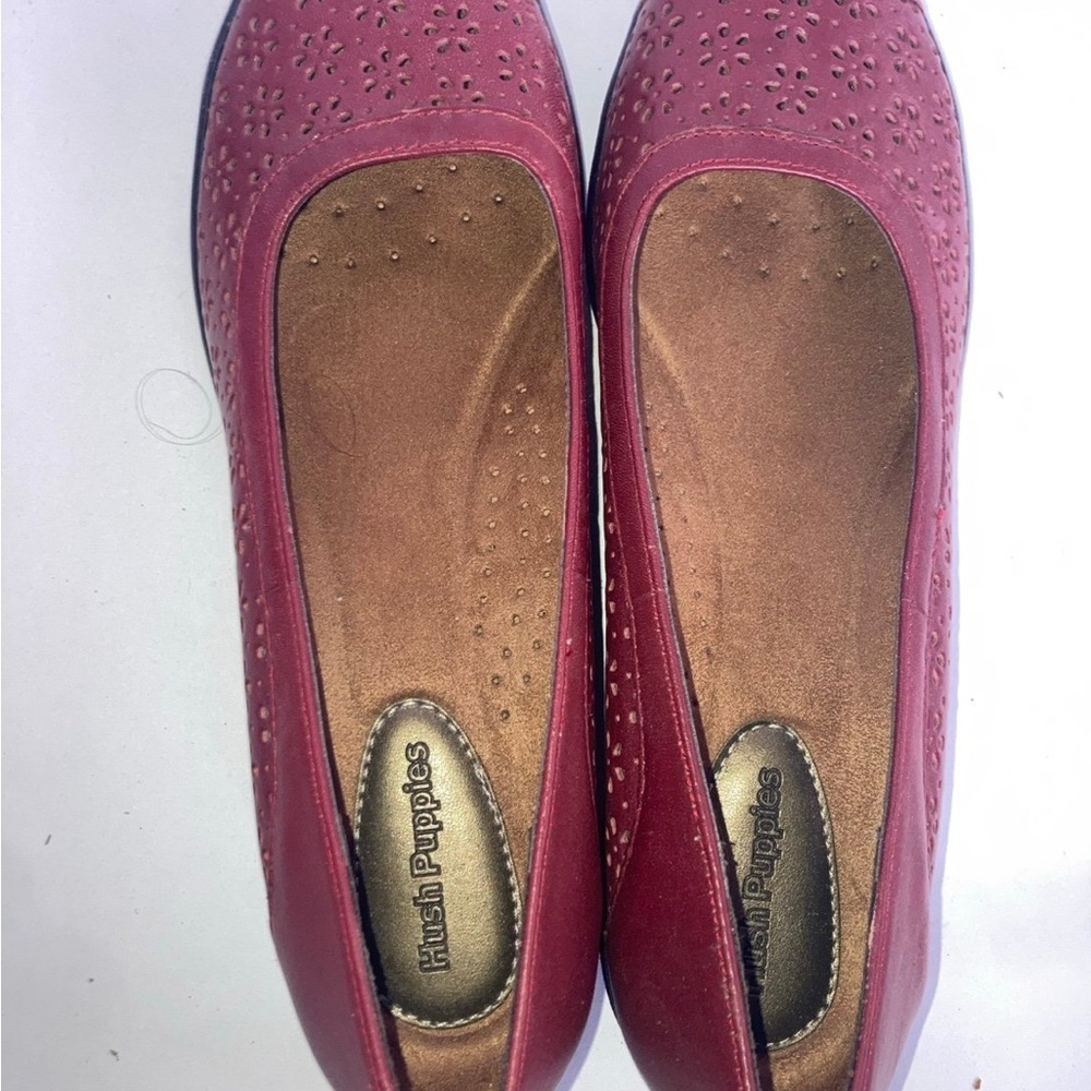 Hush puppies red loafers Women's size 9N Red Leather Flats upper leather - Picture 5 of 8